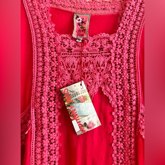 NEW | Johnny Was | Pink Crochet Georgette Blouse - Size M - Picture 5 of 7